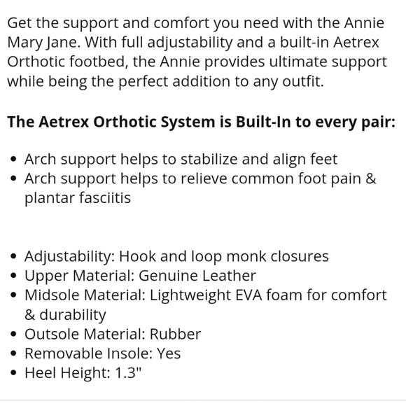 Aetrex Annie Mary Jane Black Leather Shoes Size 10 Wide - Picture 11 of 11